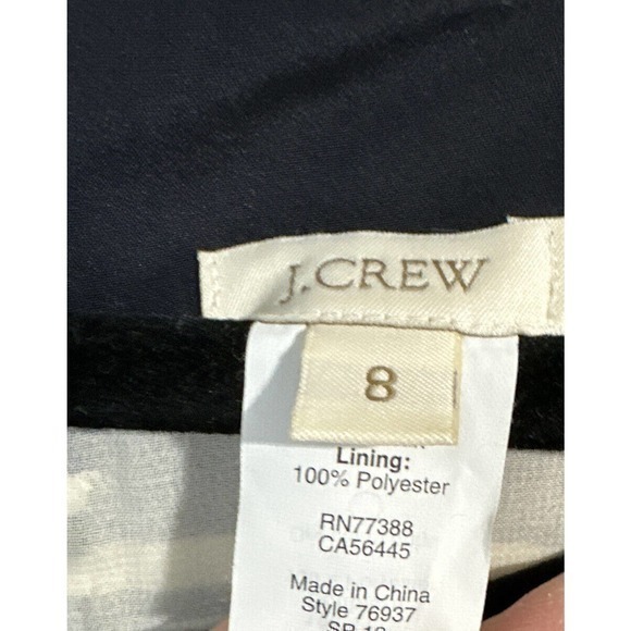 J.Crew Silk Twill Black Beige and Black Stripe Dress W/ Front Pockets, size 8 - Picture 3 of 15
